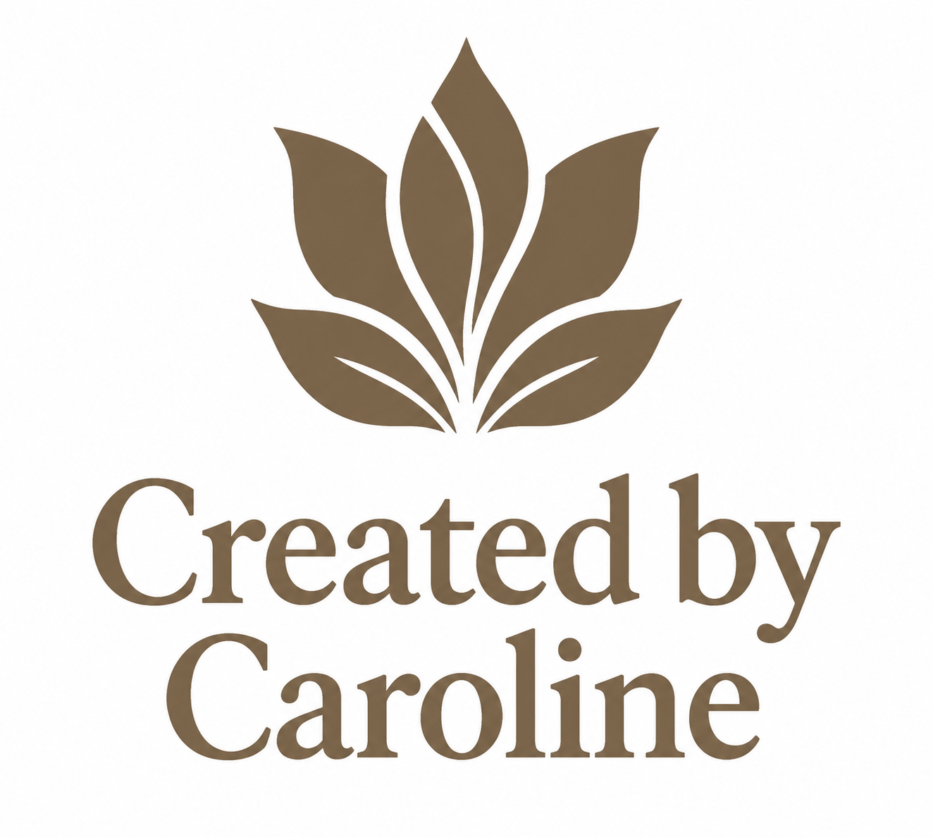 Created by Caroline handcrafted gifts business logo